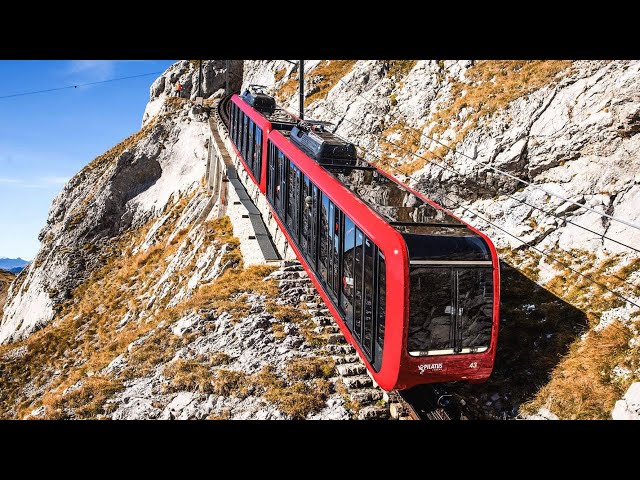 Cab ride Pilatus Bahn, Luzern Switzerland | Alpnachstad to Pilatus | 4K 60p HDR Train driver view