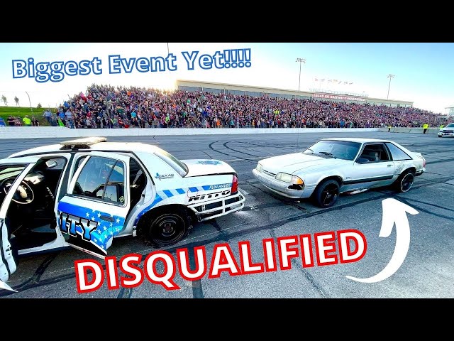 I Blew Both Tires but was DISQUALIFIED!? Cleetus & Cars Indy Burnout Rivals Foxbody Put on a Show!