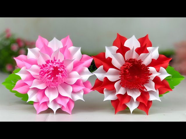 Beautiful Paper Flower Making 🌺🌹| Paper Crafts For School | Home Decor | Paper Craft | DIY | Crafts