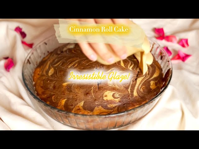 Cinnamon Roll Cake with Irresistible Glaze! Best Family-Sized Perfection 👍🏾 ASMR