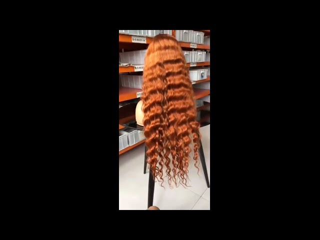 orange lace closure wig 01