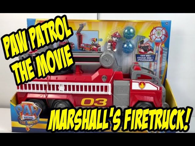 New! Paw Patrol The Movie - Marshall Transforming City Firetruck Toy - 2021