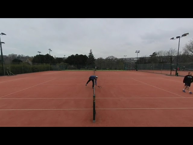 Two Old Gimmers Playing Tennis at Preston Lawn Tennis Club Brighton