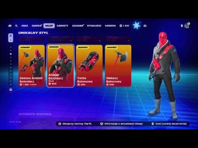 SKLEP FORTNITE 06.01.2025 NOWY SKIN ALISTAIR BALONIARZ ZESTAW Z SZAFKI HIPERA SKINY Z DRAGON BALLA