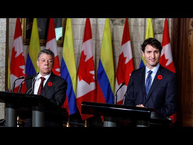 Prime Minister Trudeau delivers remarks on the strong ties between Canada and Colombia