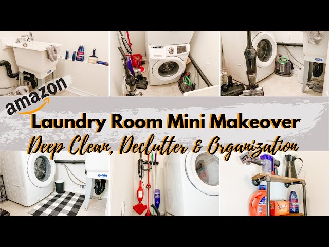 LAUNDRY ROOM MINI MAKEOVER | AMAZON HAUL | DEEP CLEAN, DECLUTTER & ORGANIZATION