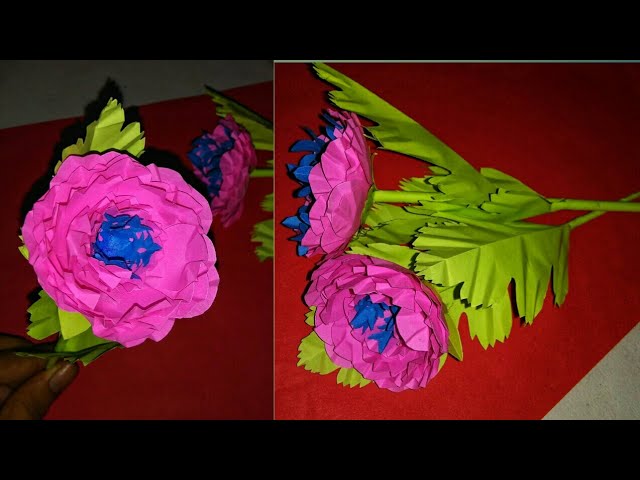 Beautiful flowers making with paper| DIY | paper flowers making | home decor | paper craft | flower