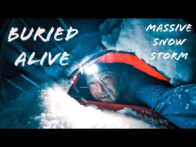 Winter Camping in Snow Storm - BURIED ALIVE in Heavy Snowfall, Extreme Weather Solo Tent Backpacking