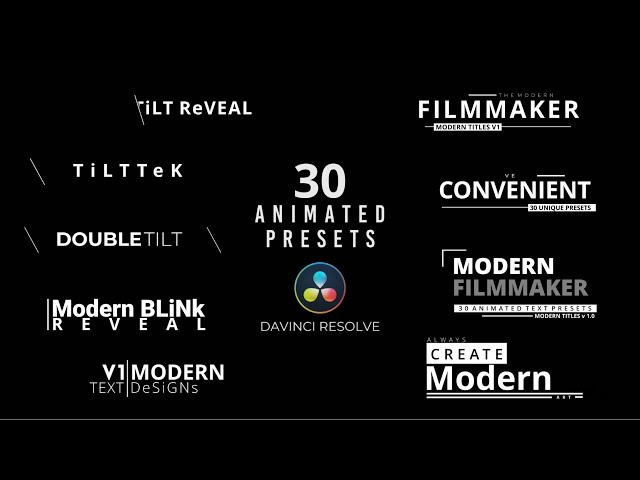 30 Professional Title Animations For Davinci Resolve