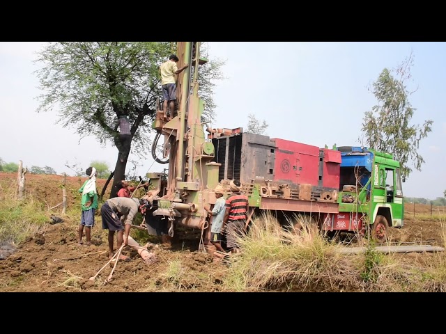 Borewell Drilling Machine 70 foot Deet Full water 7inch bore hol 10hp motor step by step 4k video#1