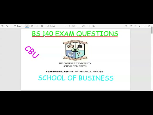 BS 140 EXAM QUESTIONS