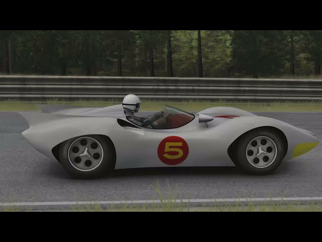 Tribute to Speed Racer's Mach 5 at Deep Forest Raceway in 4K