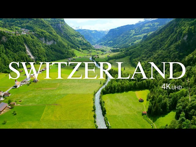 Switzerland Aerial Journey in 4K UHD - Relaxing Music & Breathtaking Nature Scenes