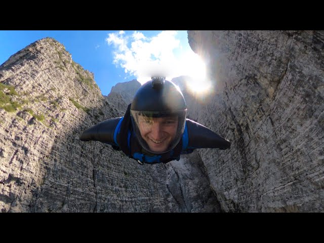 Wingsuit BASE Jump Flight in the Italian Dolomites | Immersive 360 VR