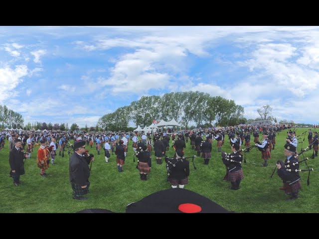 2024 Victoria Highland Games Massed Bands 360 view!