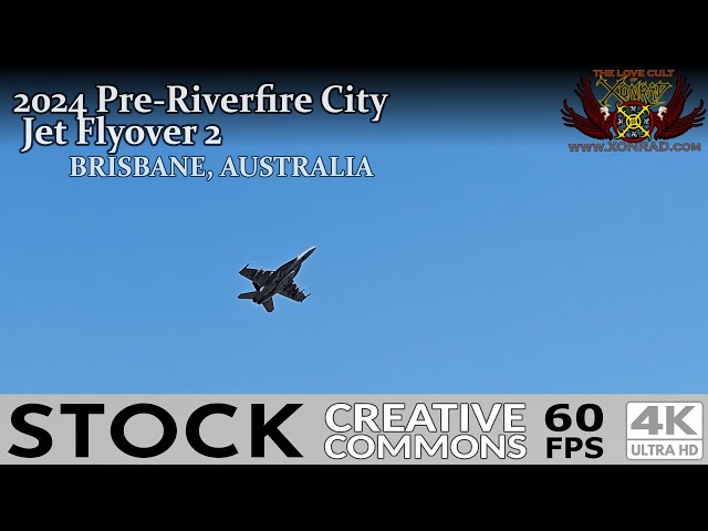 2024 Pre-Riverfire City Jet Flyover 2-BRISBANE, AUSTRALIA  [STOCK CC]