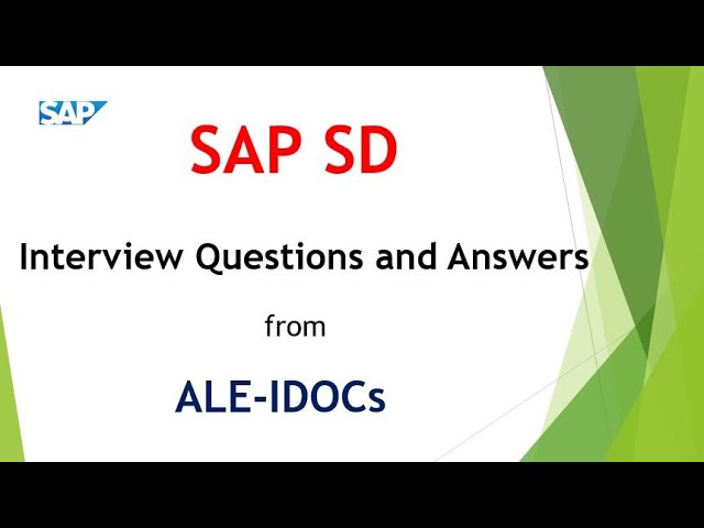 SAP SD interview questions from ALE-IDOCs || SAP SD interview questions and answers