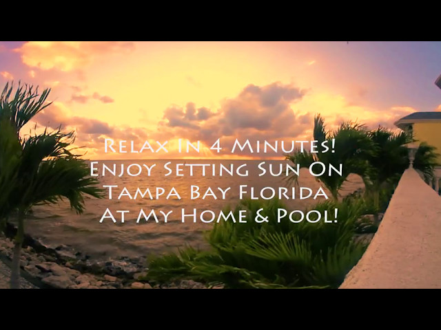 Relax In 4 Minutes! Enjoy Setting Sun On Tampa Bay Florida At My Home & Pool - IMRAN™