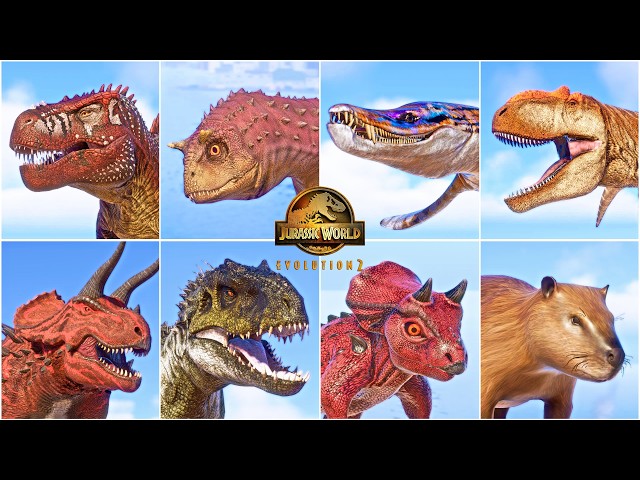 ALL NEW 65 MODDED DINOSAURS & REPTILES IN JURASSIC WORLD EVOLUTION 2