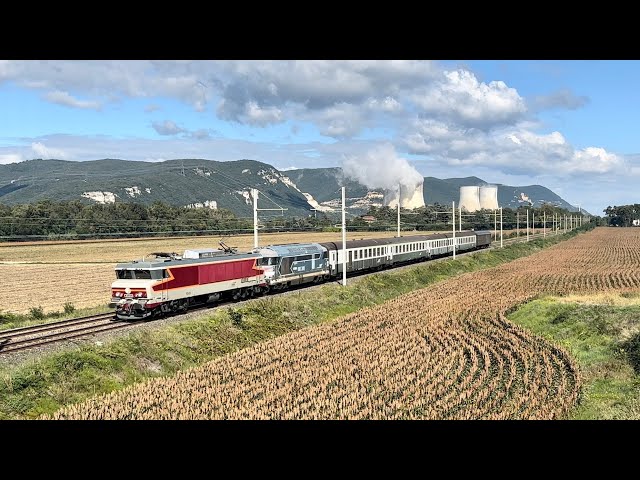 CC 6549 et BB 67590 tracte le train apmfs Amberieu Miramas pour les 50 ans Arcelor Mital octobre 24