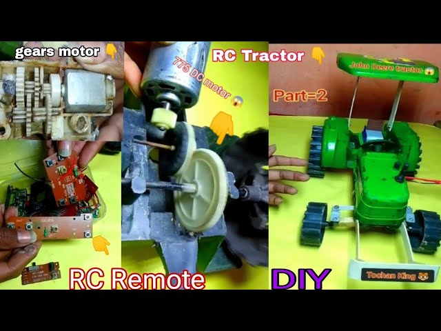 John Deere Tractor RC Remote | 775 DC motor How to make #viralvideo #youtubevideo #diy