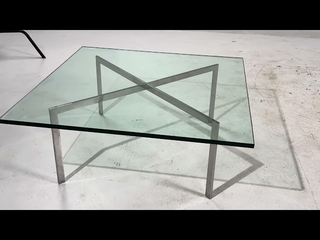 Ludwig Mies van der Rohe for Knoll Barcelona Mid Century Chrome and Glass Coffee Table