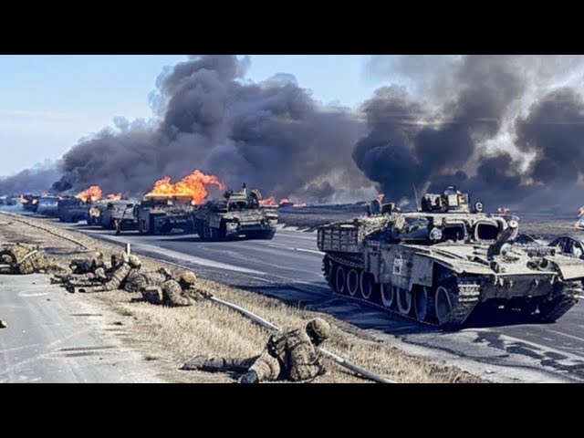 13 minutes ago! Russian missiles turn 200 NATO tanks into scrap metal on the border