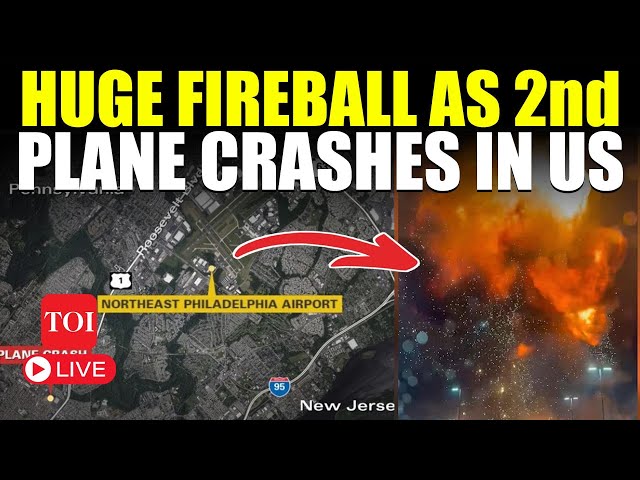 US PLANE CRASH LIVE: Aircraft Nosedives, Sparks Fiery Explosions In Philadelphia; Casualties Feared