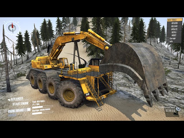 Spintires Mudrunner - Heavy Mega Dump Truck Excavator Mod #mudrunner #truck