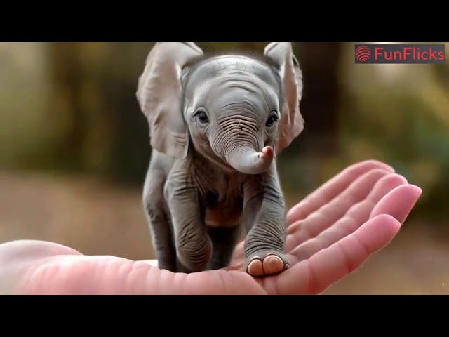 🐘✨ Adorable Tiny Elephant Playing on a Hand! Cutest Moment Ever! 😍💖