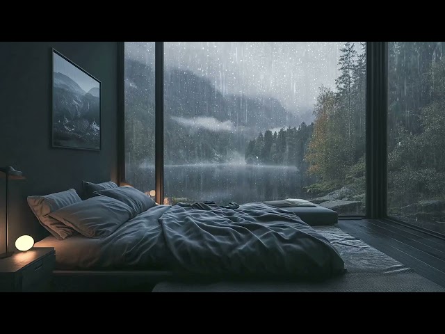 LIGHT RAIN Sounds for Sleeping | Sleep and Relaxation | Dark Screen Nature Sounds