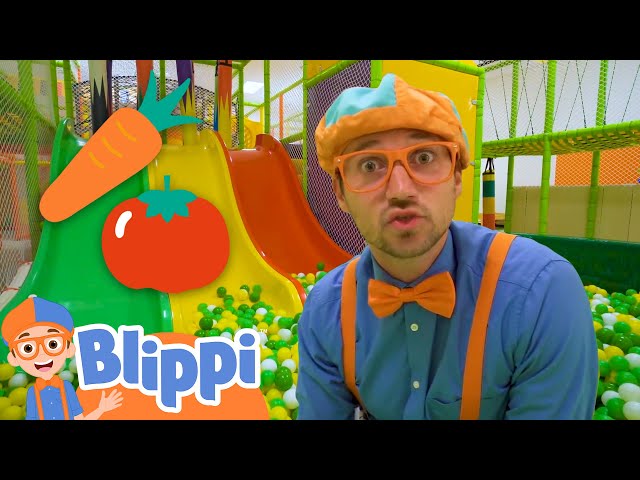 Blippi Learns Vegetables at Jumping Beans Indoor Playground | Educational Videos for Kids