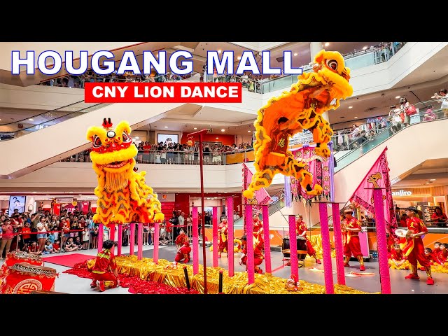 CNY High Pole Lion Dance at Hougang Mall | Singapore Chinese New Year Lion Dance 2025🦁🧧🇸🇬