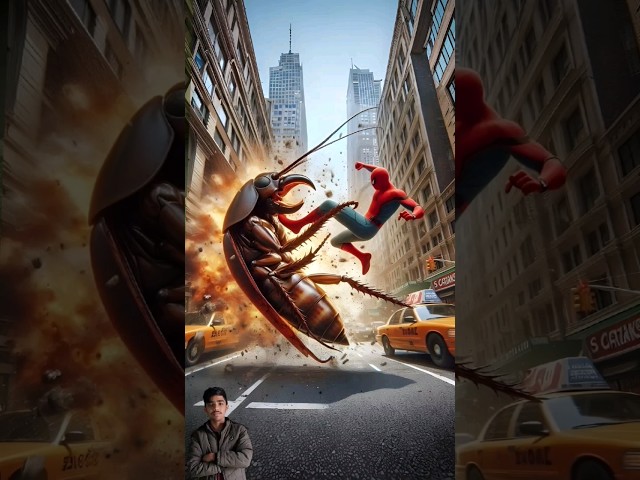 ❤️ Evolution of spiderman;😍👍spiderman fighting with cockroach on road gamermilky🥰#fighting✅#short