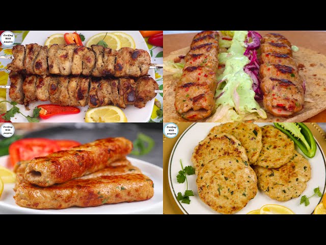 Chicken Kebab Recipes, 4 ORIGINAL Recipes of COOKING WITH PASSION, Seekh Kabab, Turkish Adana Kebab