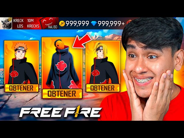 NUEVOS TRAJES LLEGAN A FREE FIRE de NARUTO!!🤑GASTANDO DIAMANTES😱 Free Fire