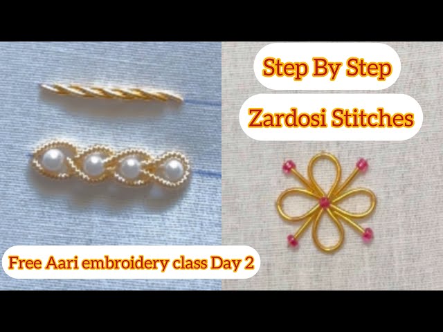 Free Aari embroidery class Day 2 || Aari work for beginners || Zardosi work  #aariworkclasses