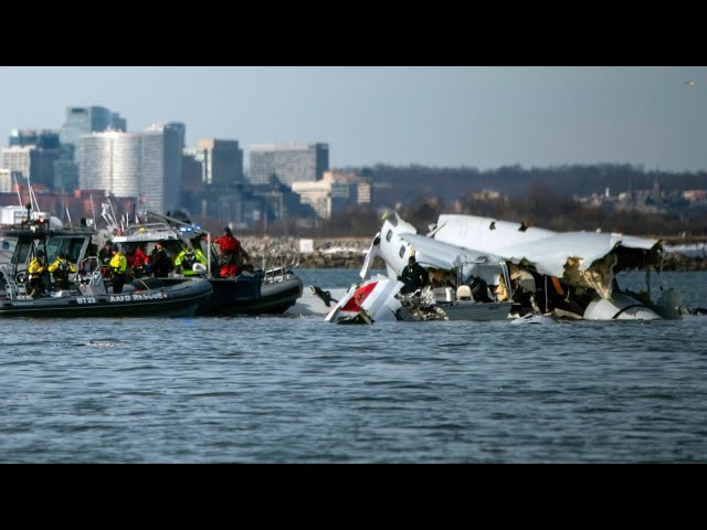 Live shot from Ronald Reagan National Airport after large number of people died in plane crash