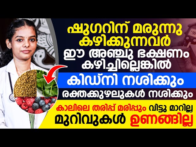 ഷുഗറിന് മരുന്നു കഴിക്കുന്നവർ ഈ അഞ്ചു ഭക്ഷണം കഴിച്ചില്ലെങ്കിൽ കിഡ്നിയും രക്തക്കുഴലുകളും നശിക്കും