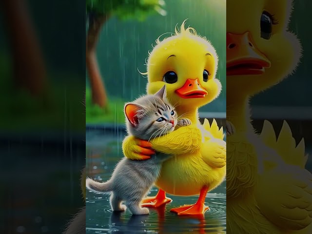 Cat And chick #cats #funny #viralvideo