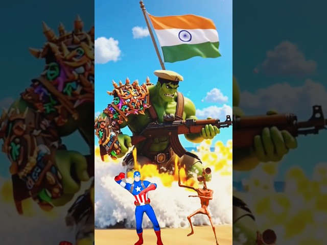 Heroes Unite! Siren Head, Hulk & Captain America Fight for India! #sirenhead #indianarmy