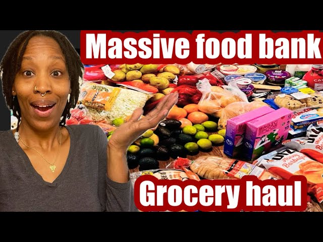 MASSIVE FOOD BANK GROCERY HAUL 🛒|FOR MY FAMILY OF 6 #foodbanks #groceryhaul