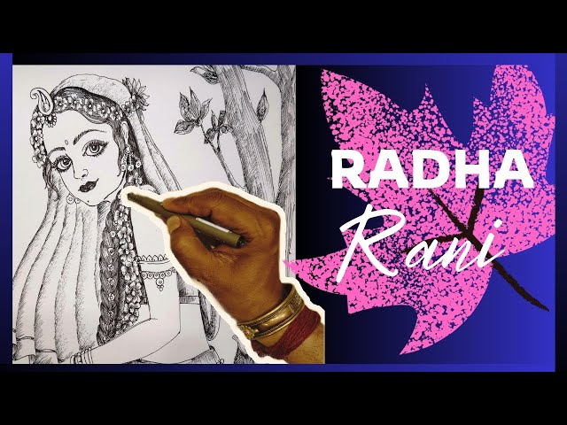 How to draw Radha rani step by step easy tutorial