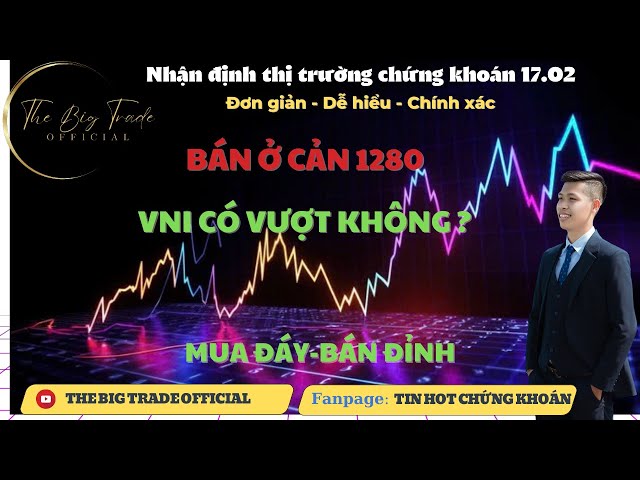 🔴 NHẬN ĐỊNH THỊ TRƯỜNG CHỨNG KHOÁN 17/2: Vnindex vượt 1280 KHÔNG ? | Chứng khoán hôm nay