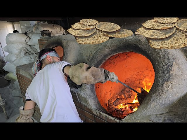 Baking traditional Iranian bread | Making tafton bread