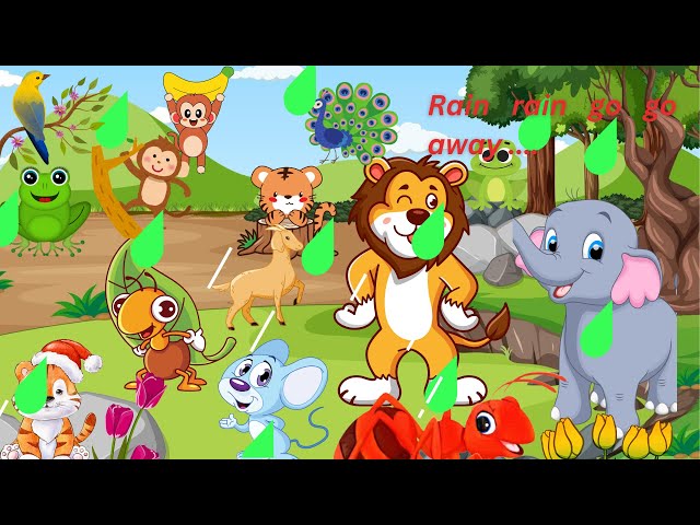 Rain Rain Rain Go ..Go..Away..! 🌦️ umbrella go  away..☔! Nursery Rymes & Kids songs (Animal version)