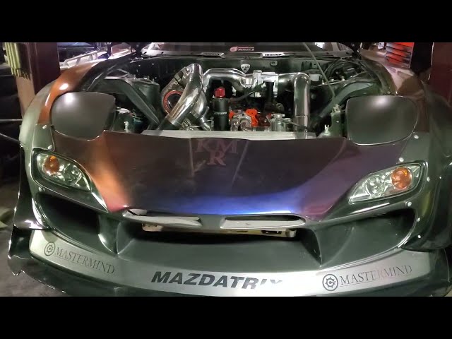 Wild FD3S Mazda RX7 KMR built Twin Turbo 13b Bridgeport BN Sports Widebody walk around