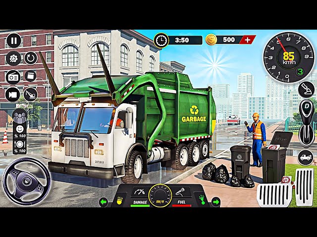 Garbage Truck Driving Game 3D - City Cleaner Truck Parking Simulator | Android Gameplay