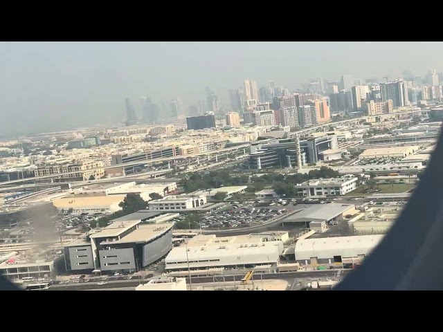 A380 TAKE OFF DUBAI AIRPORT AND DUBAI VIEW FROM THE AIR