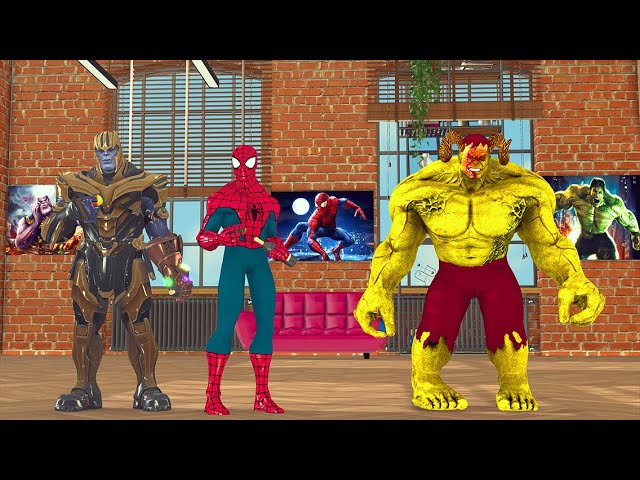 Game 5 Superhero :superman spiderman spidermanvs hulk vs thanos play the game who is better than who